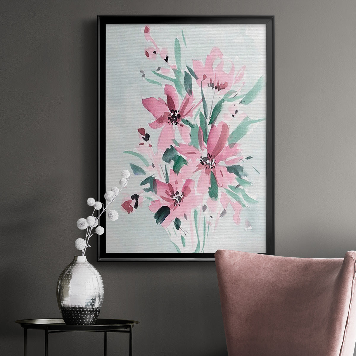 Posy Blooms I - Modern Framed Canvas Print