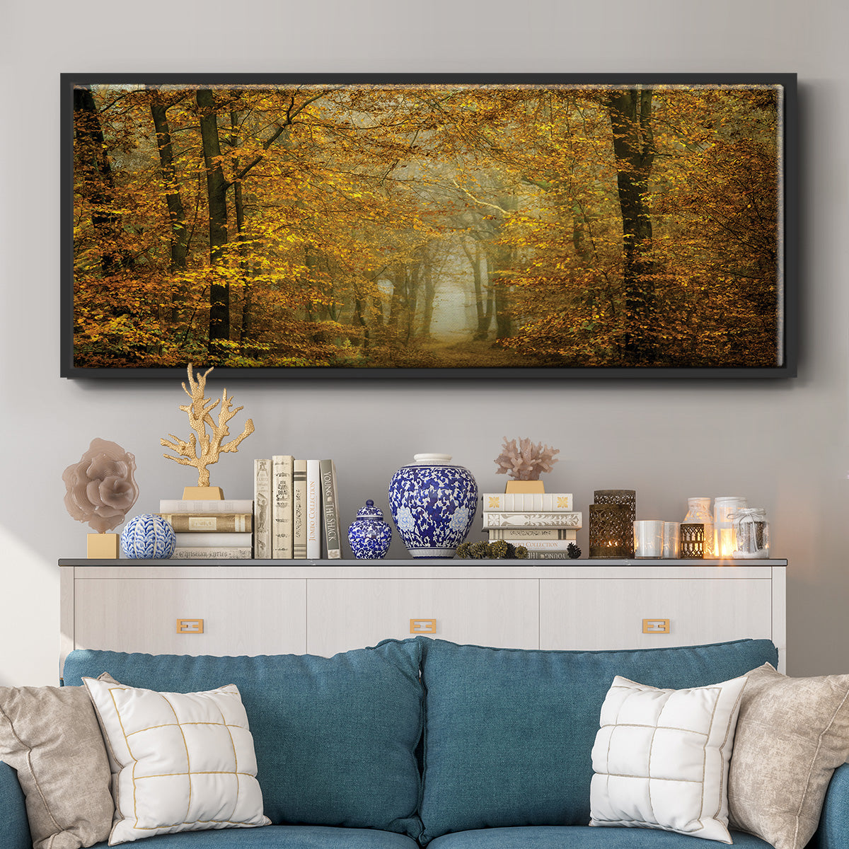 Soon Fall Leaves - Floater Framed Canvas Print