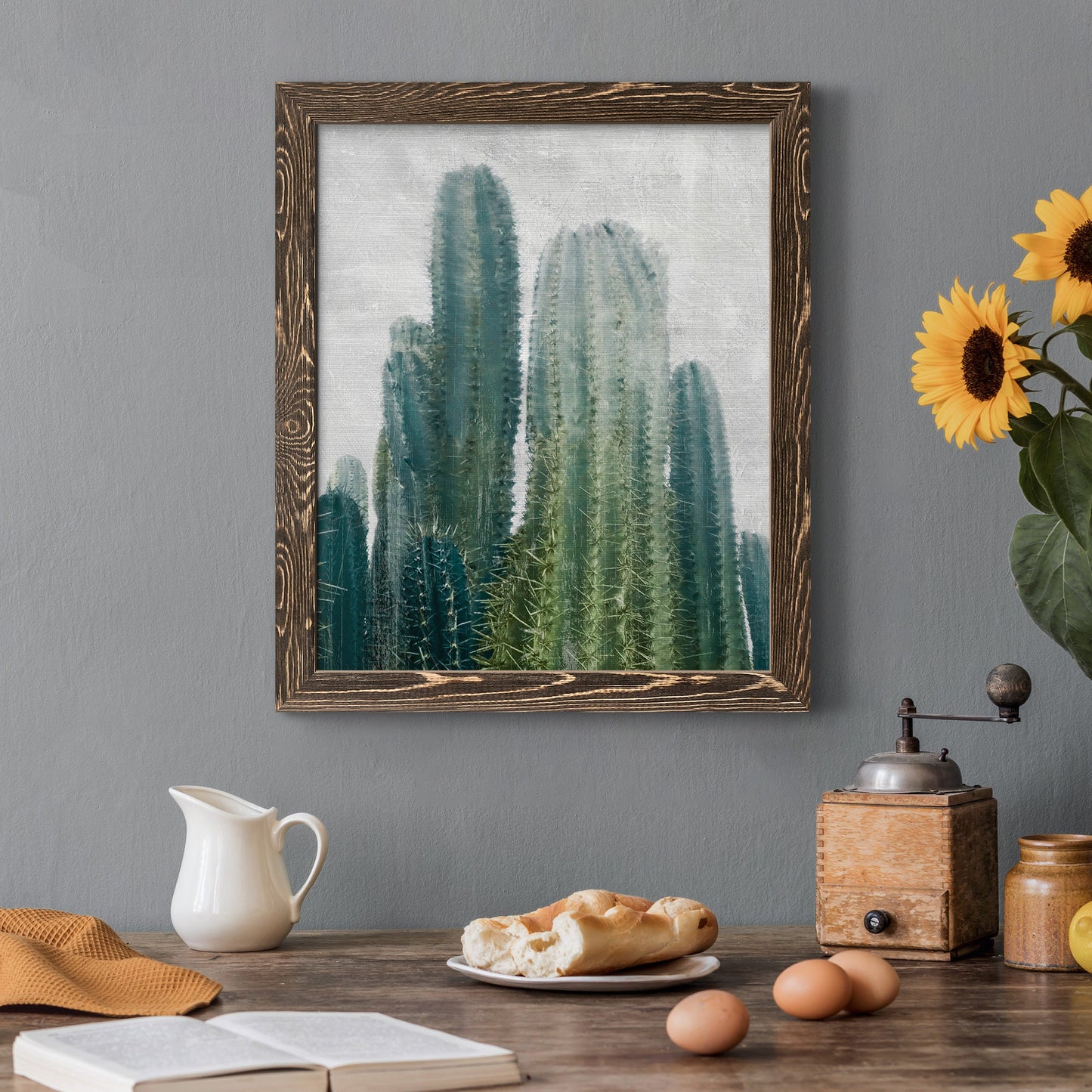 Aruba Cacti II - Barnwood Framed Canvas Print
