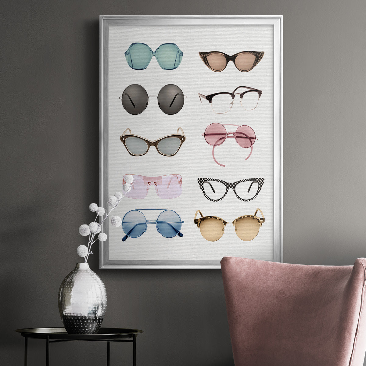 Vintage Glasses II - Modern Framed Canvas Print