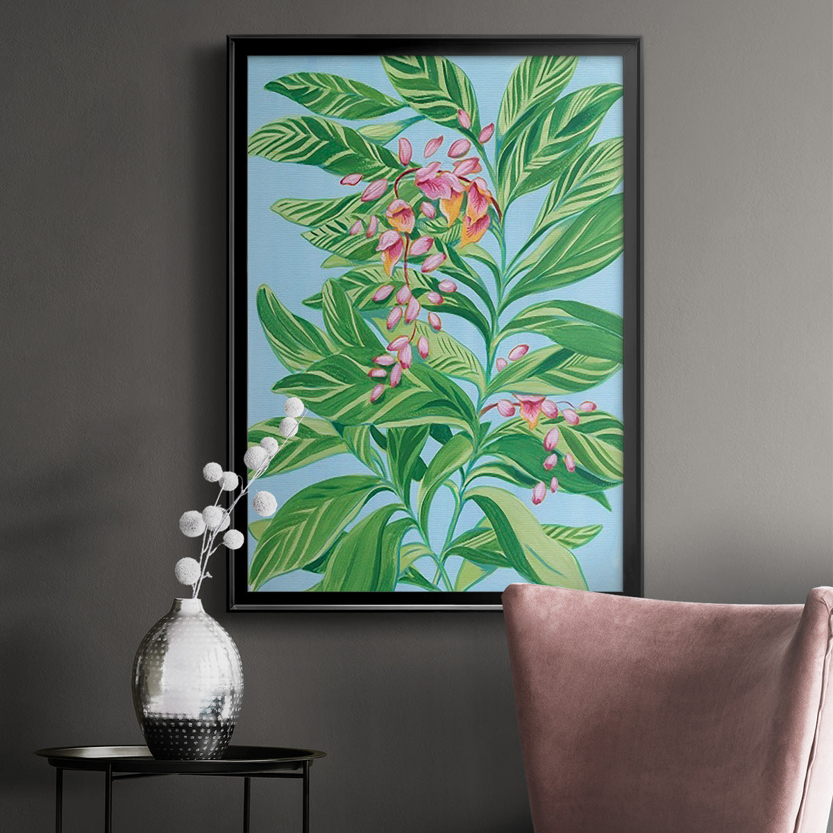 Tropical Shell Ginger II - Modern Framed Canvas Print