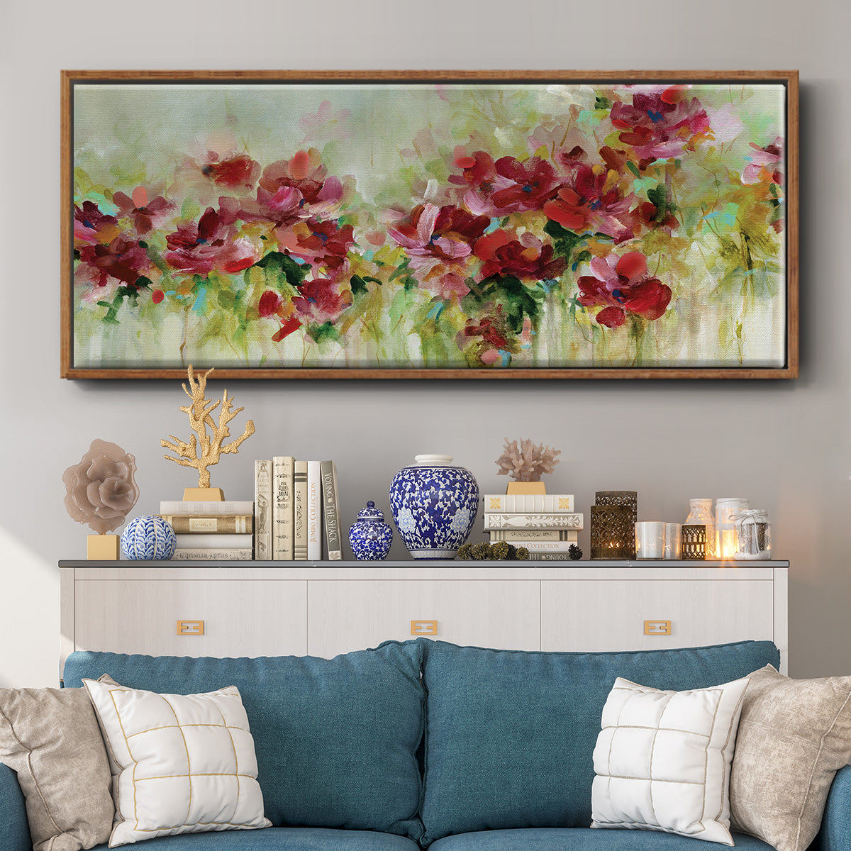 Playful Garden - Floater Framed Canvas Print