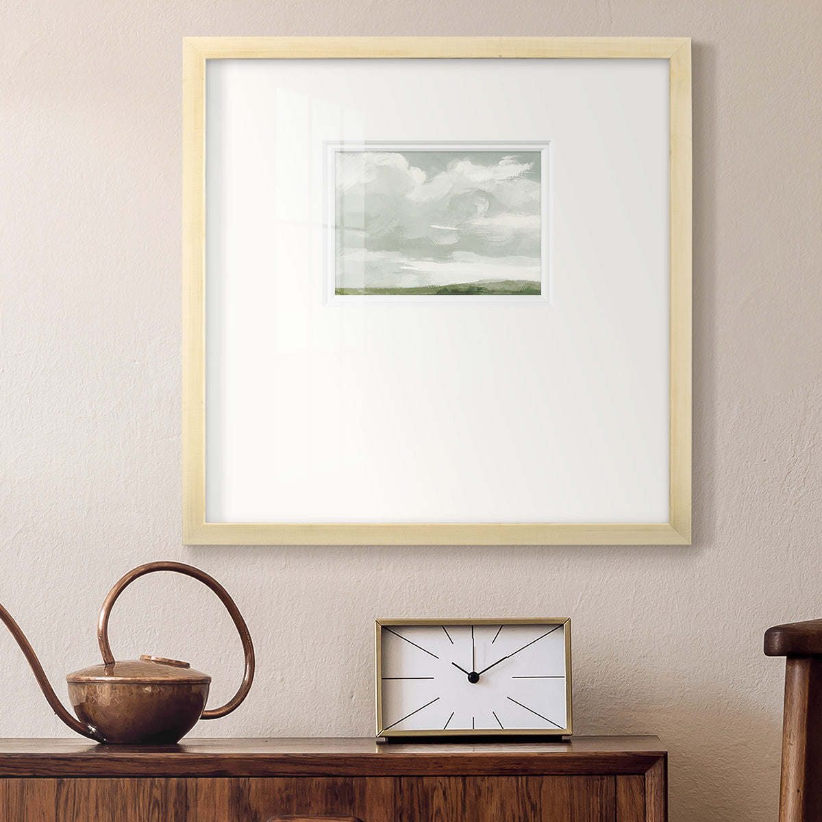 Gray Stone Sky III Premium Framed Print Double Matboard