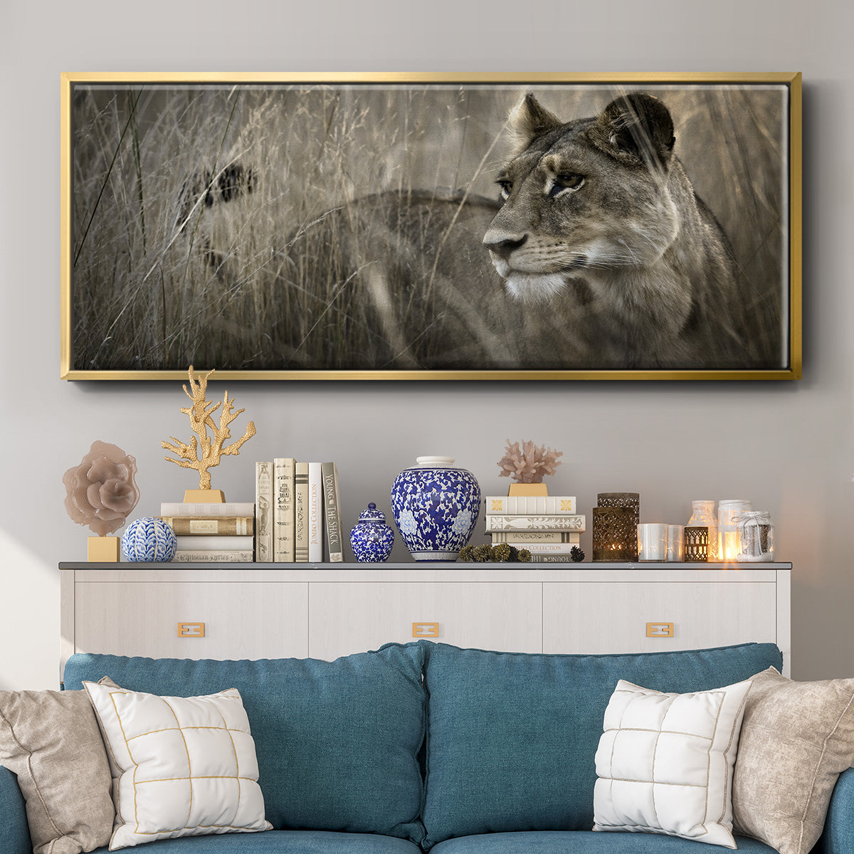 Tall Grass Alpha - Floater Framed Canvas Print