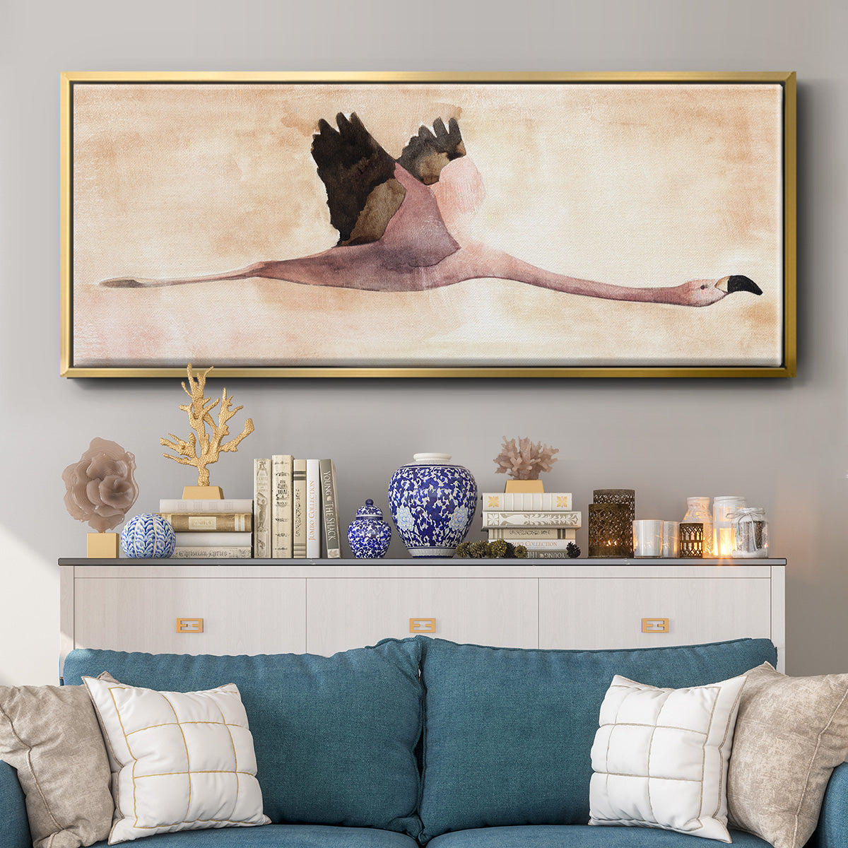 Touching Down II - Floater Framed Canvas Print