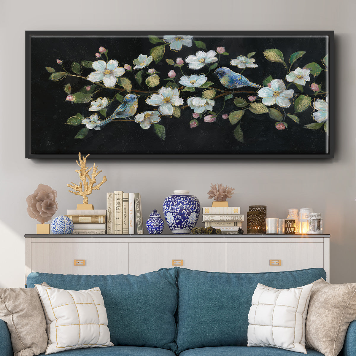Evening Duet - Floater Framed Canvas Print