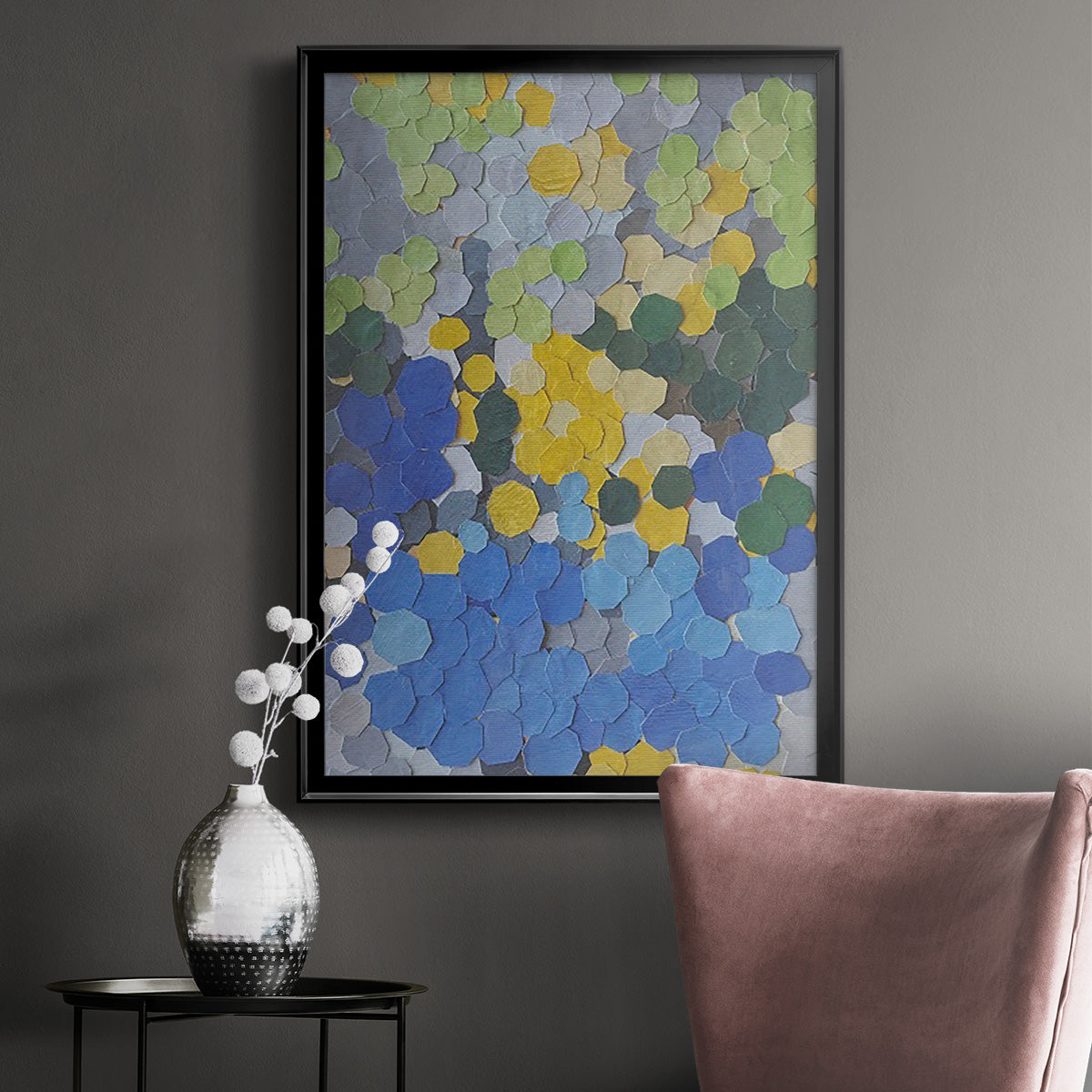 Lake Como Garden - Modern Framed Canvas Print