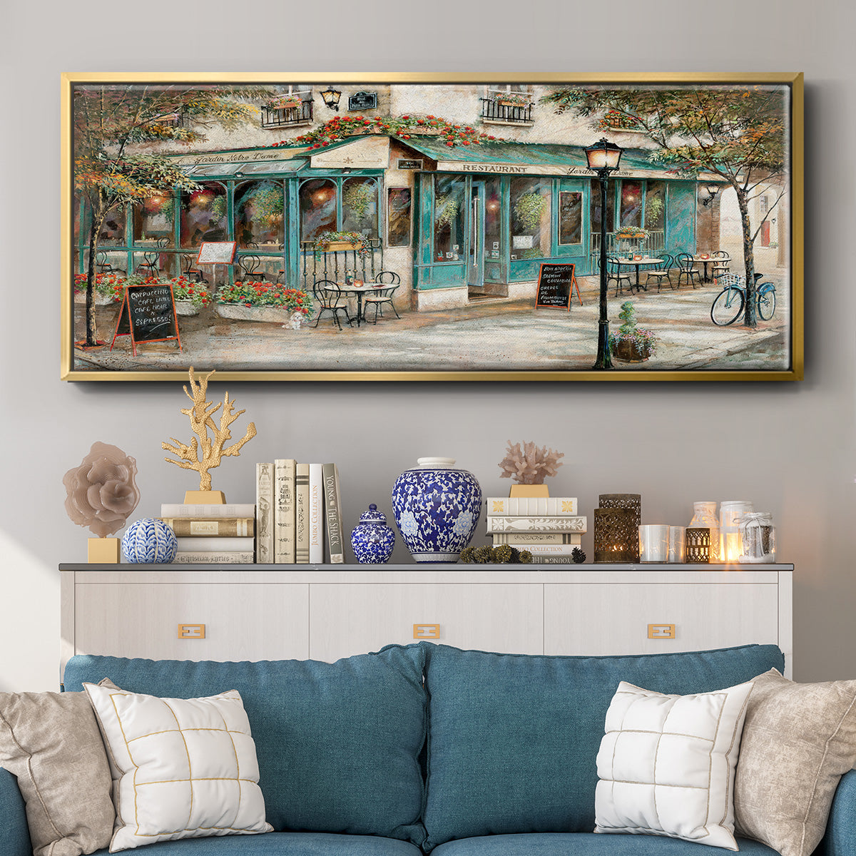 Rue due Jardin - Floater Framed Canvas Print