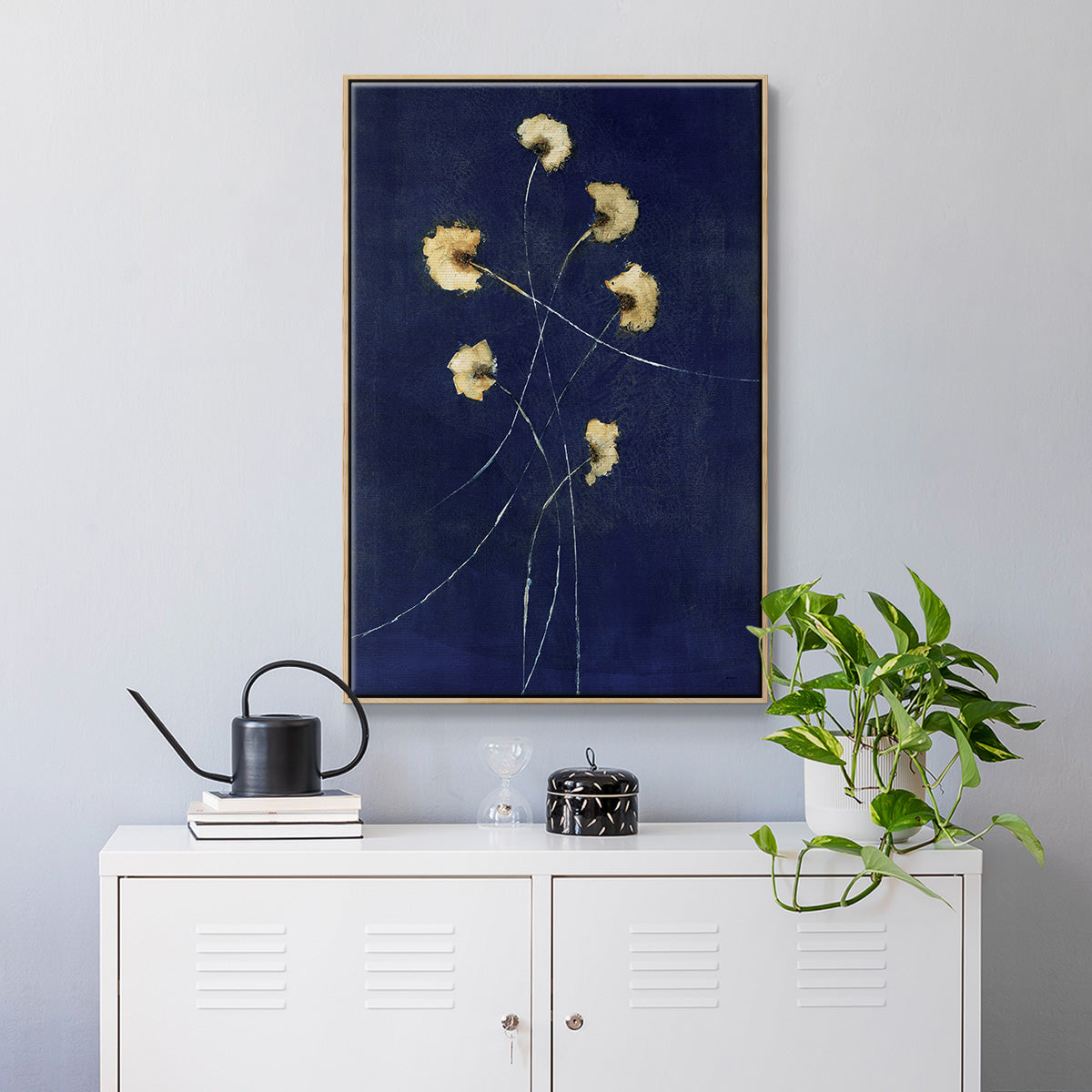 Indigo 1 - Floater Framed Canvas Print