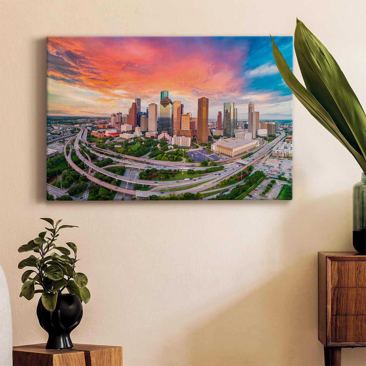Houston, Texas, USA Skyline at Sunset - Canvas Art Print