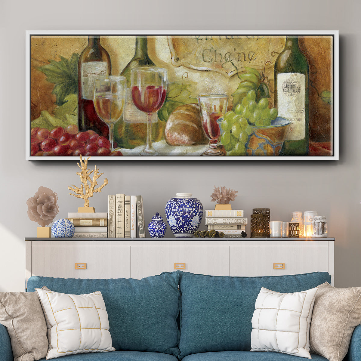 Aged Oak - Floater Framed Canvas Print
