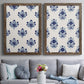 Indigo Bloom Pattern I - Premium Framed Canvas 2 Piece Set - Ready to Hang