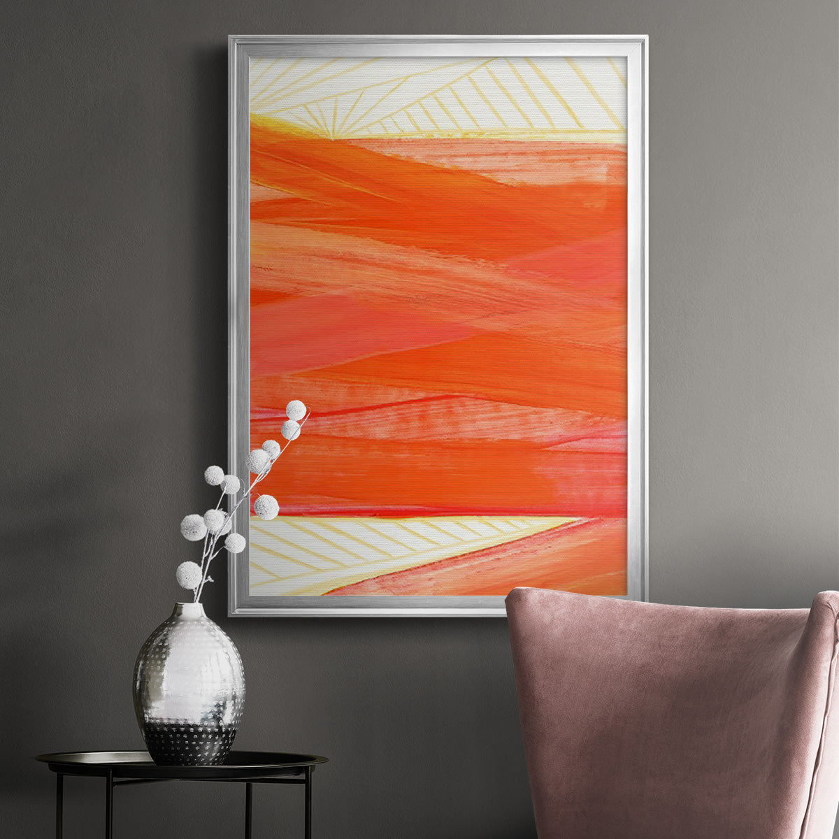 Warm Rays II - Modern Framed Canvas Print