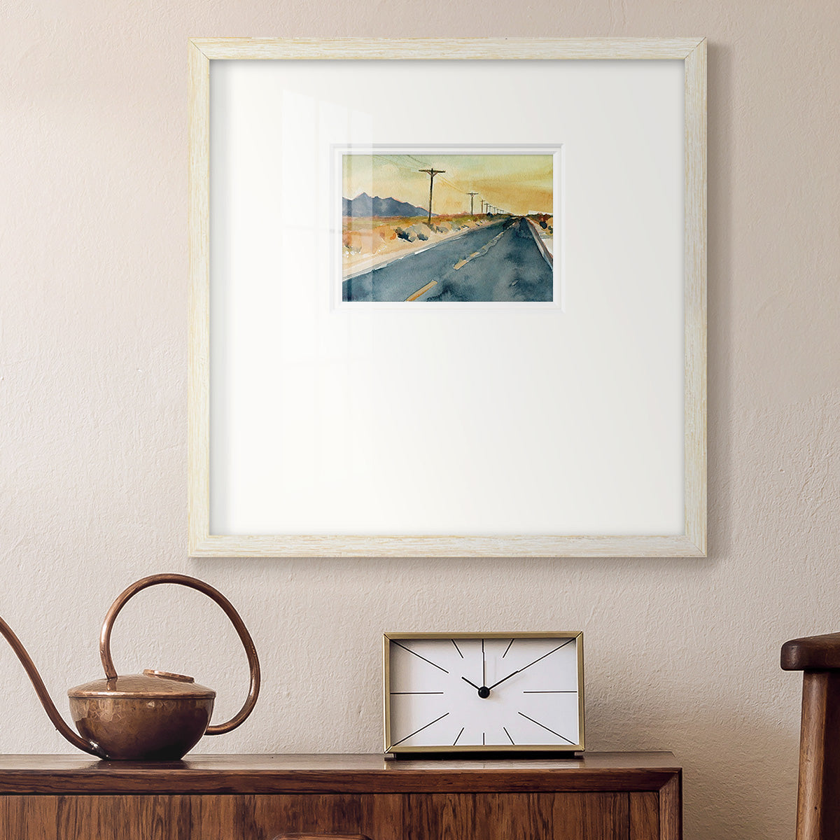 Deserted Highway II Premium Framed Print Double Matboard