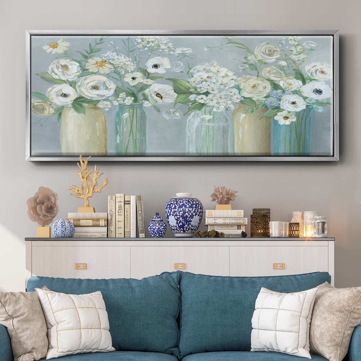 Blooming Meadow Beauties - Floater Framed Canvas Print