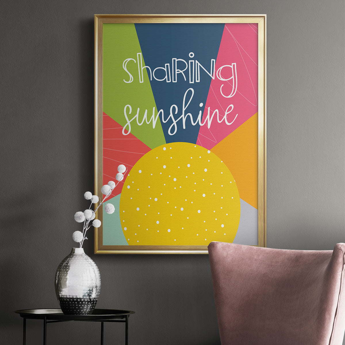 Sharing Sunshine - Modern Framed Canvas Print