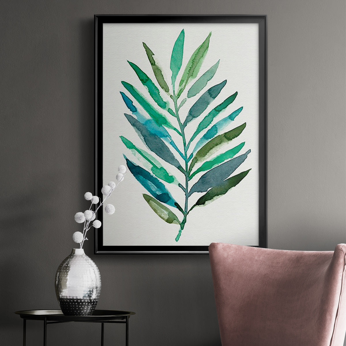 Palm Frond Flow IV - Modern Framed Canvas Print