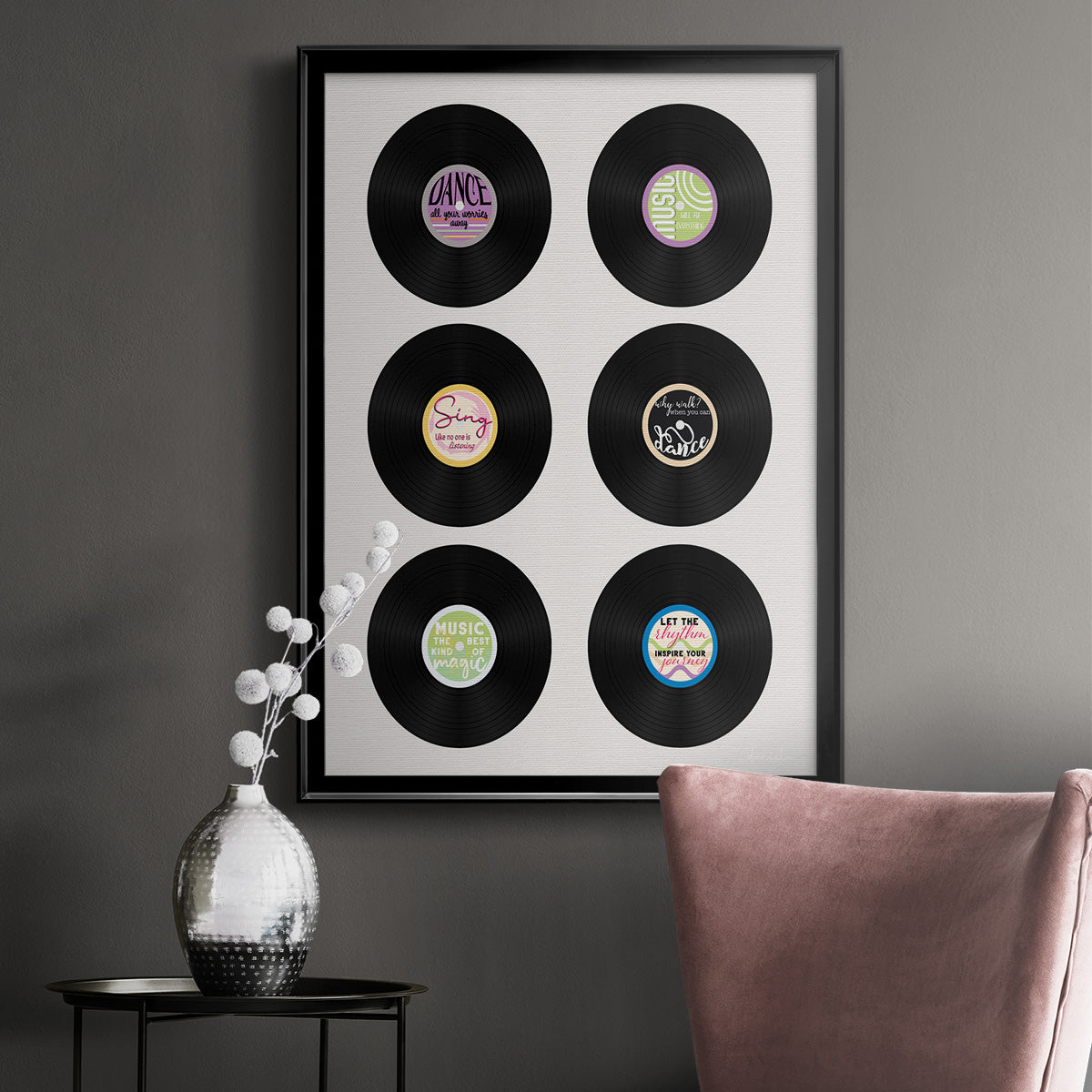 Vinyl Inspiration - Modern Framed Canvas Print