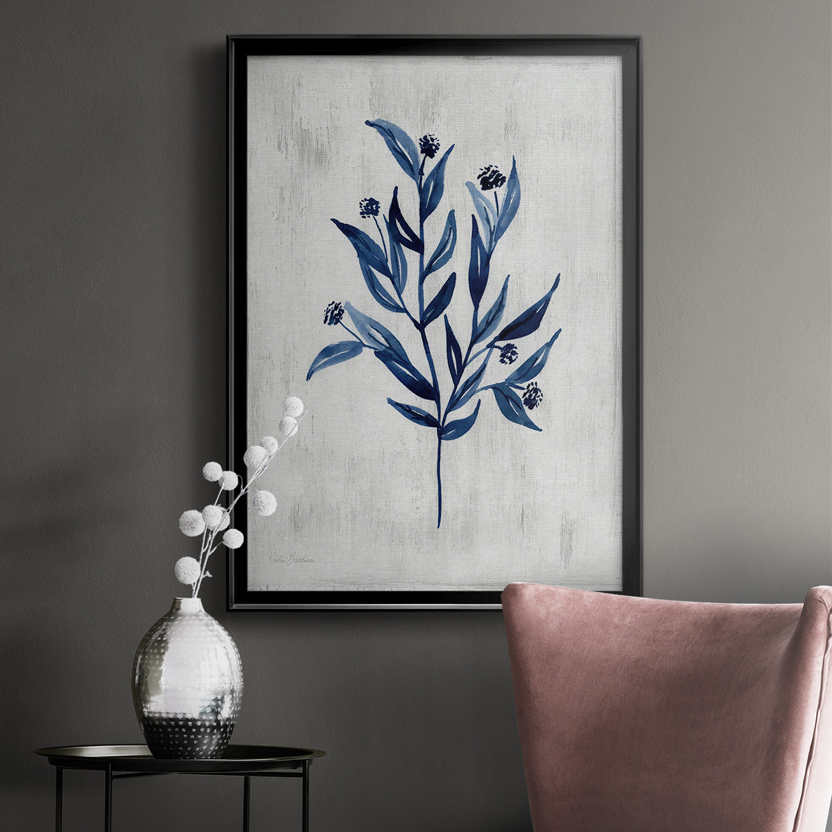 Wild Indigo III - Modern Framed Canvas Print