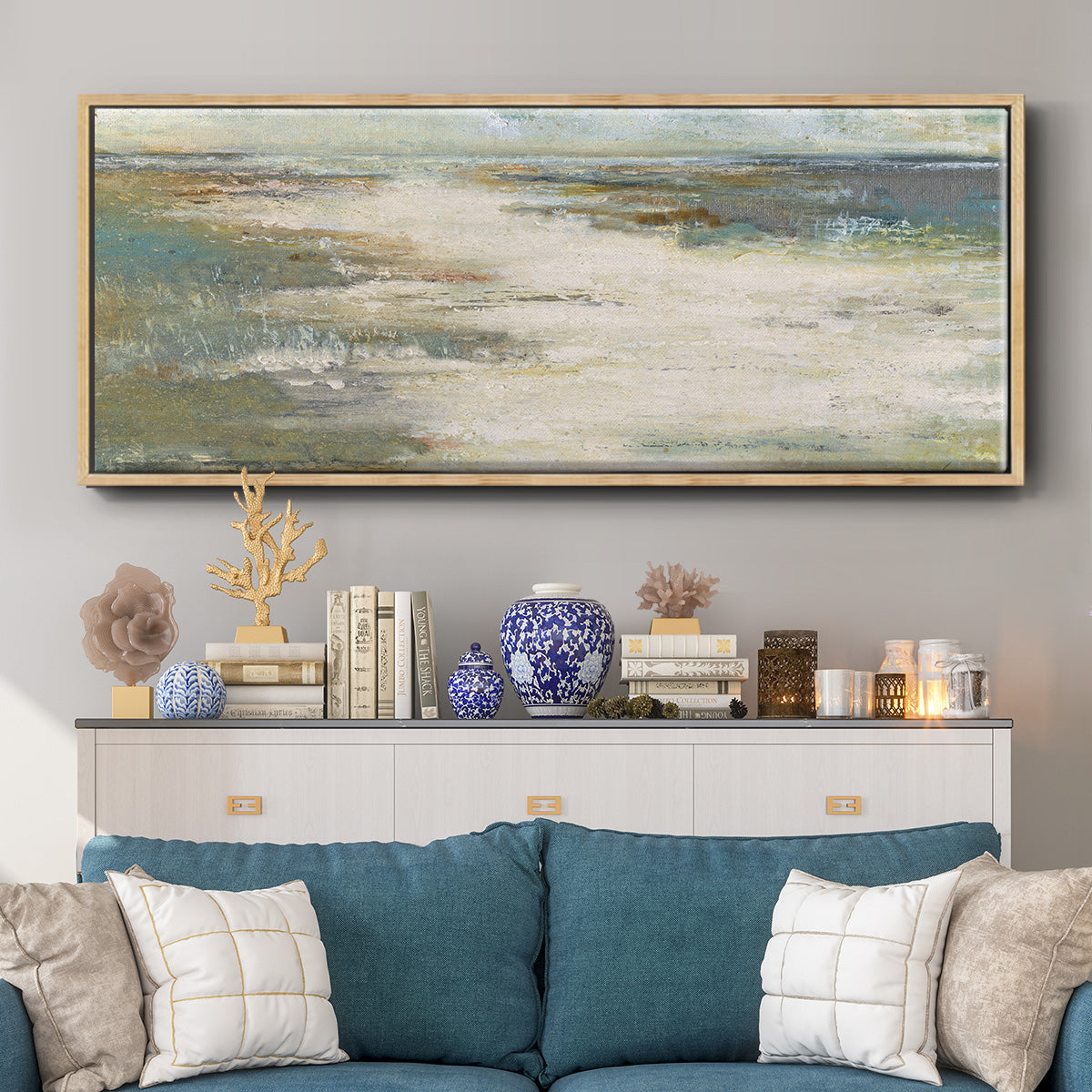 Misty Coast - Floater Framed Canvas Print