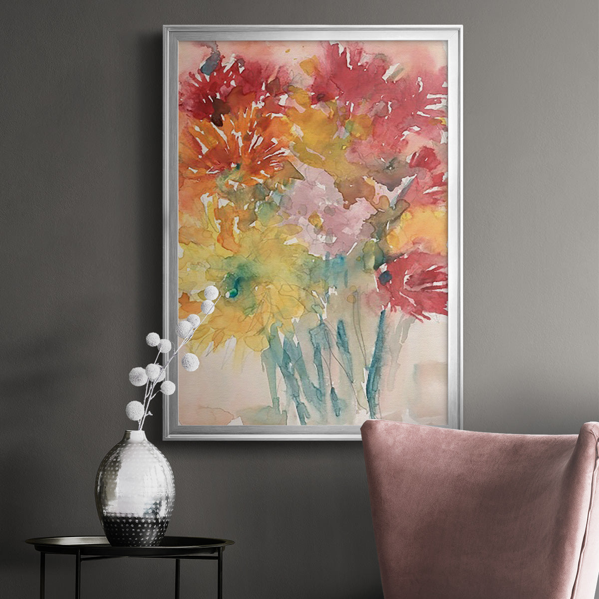 Floral Treats I - Modern Framed Canvas Print