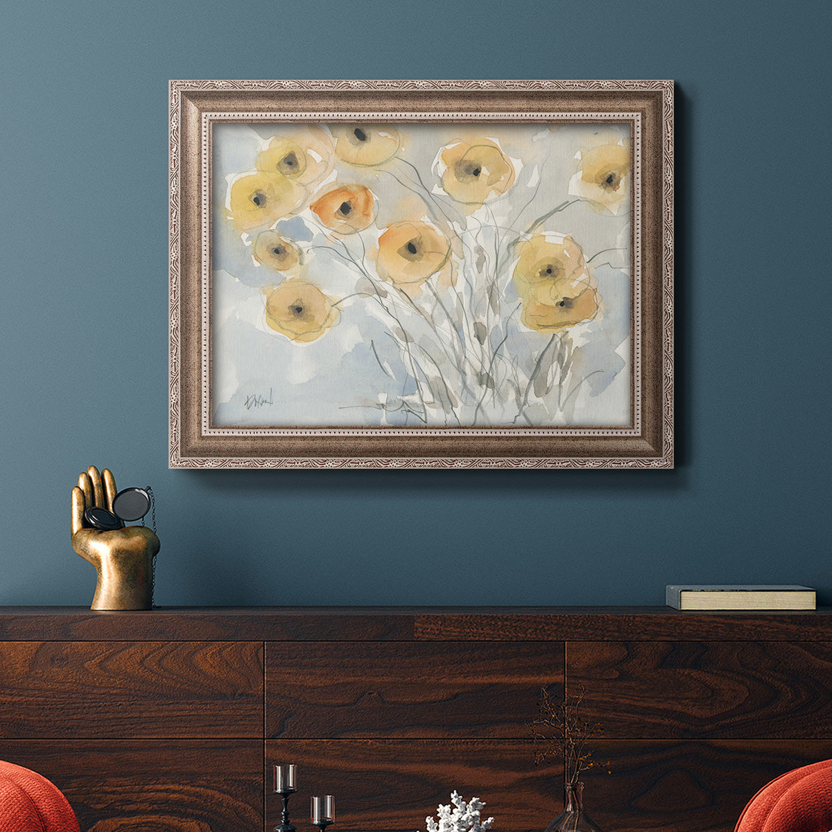 Sunset Poppies II Premium Framed Canvas- Ready to Hang