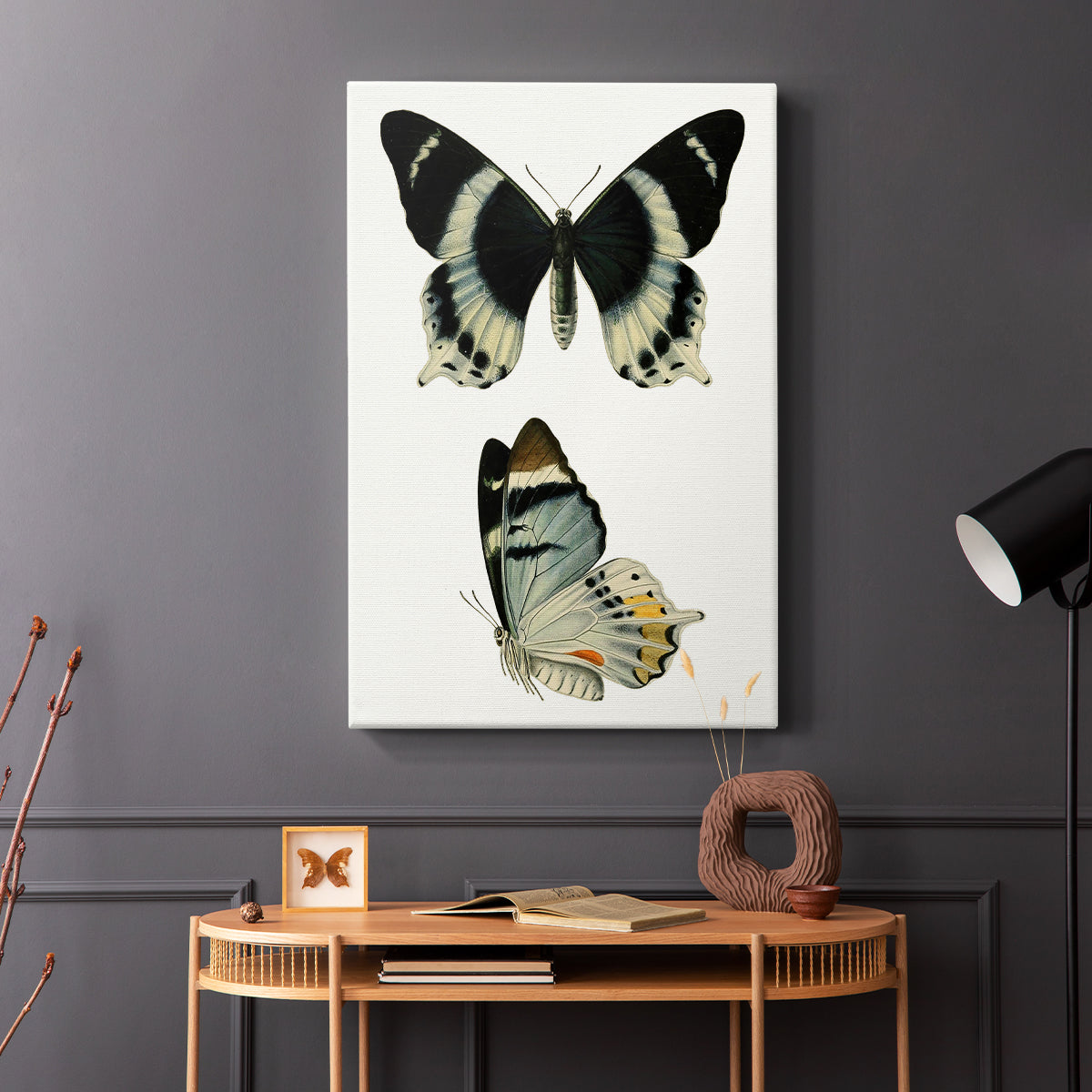 Antique Blue Butterflies I - Canvas Art Print