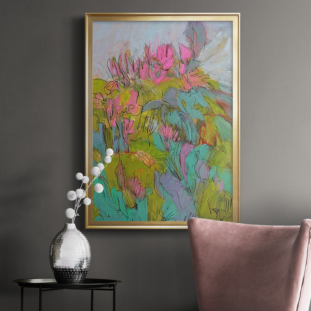 Rise and Bloom - Modern Framed Canvas Print