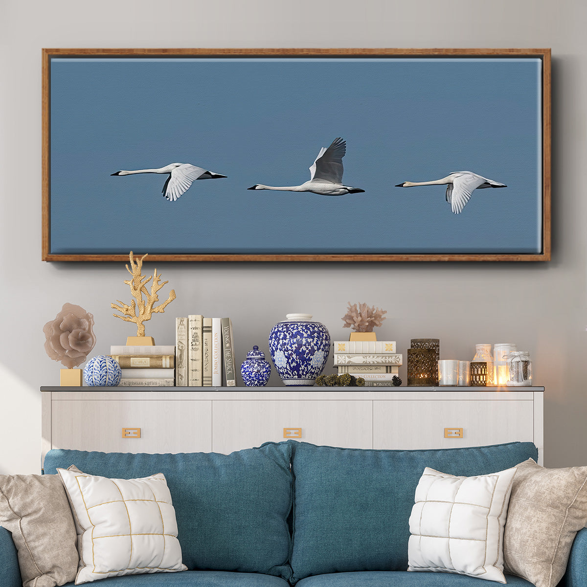 Wing Up Wing down - Floater Framed Canvas Print