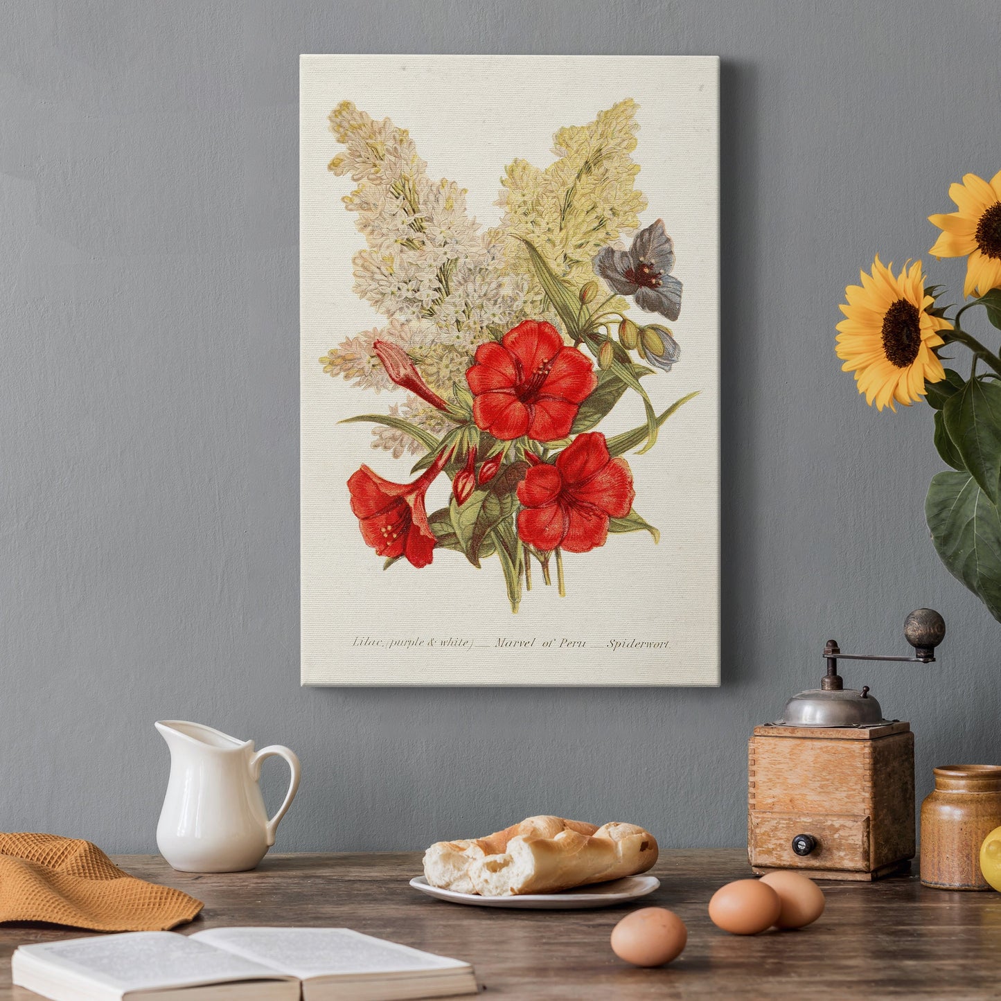 Antique Floral Bouquet V Premium Gallery Wrapped Canvas - Ready to Hang