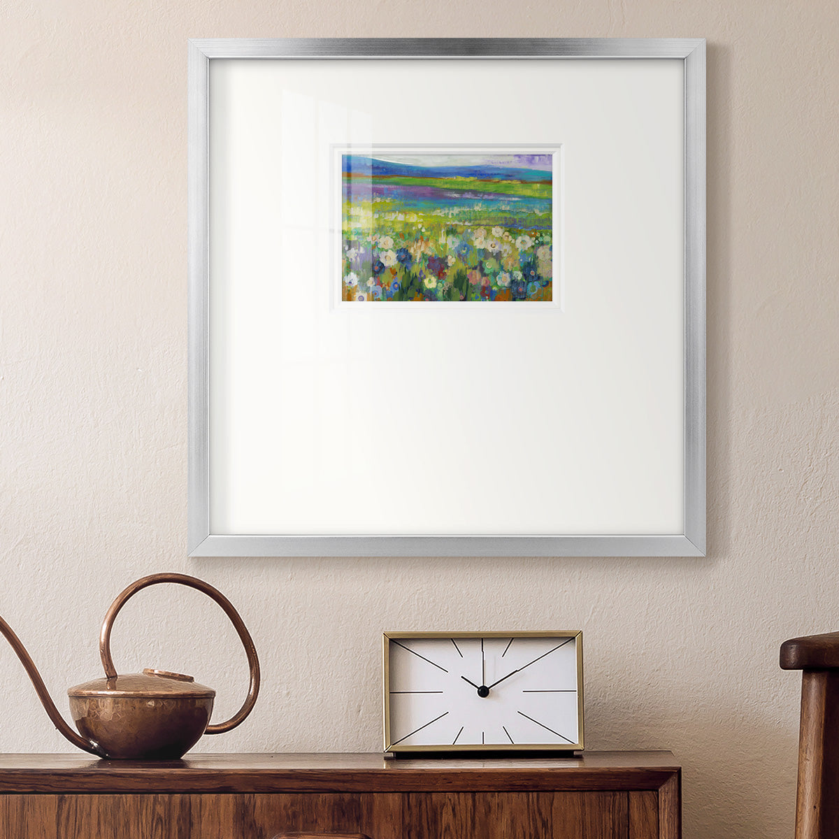 Flowerfields Premium Framed Print Double Matboard