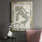 Bordered Map of Italy - Modern Framed Canvas Print