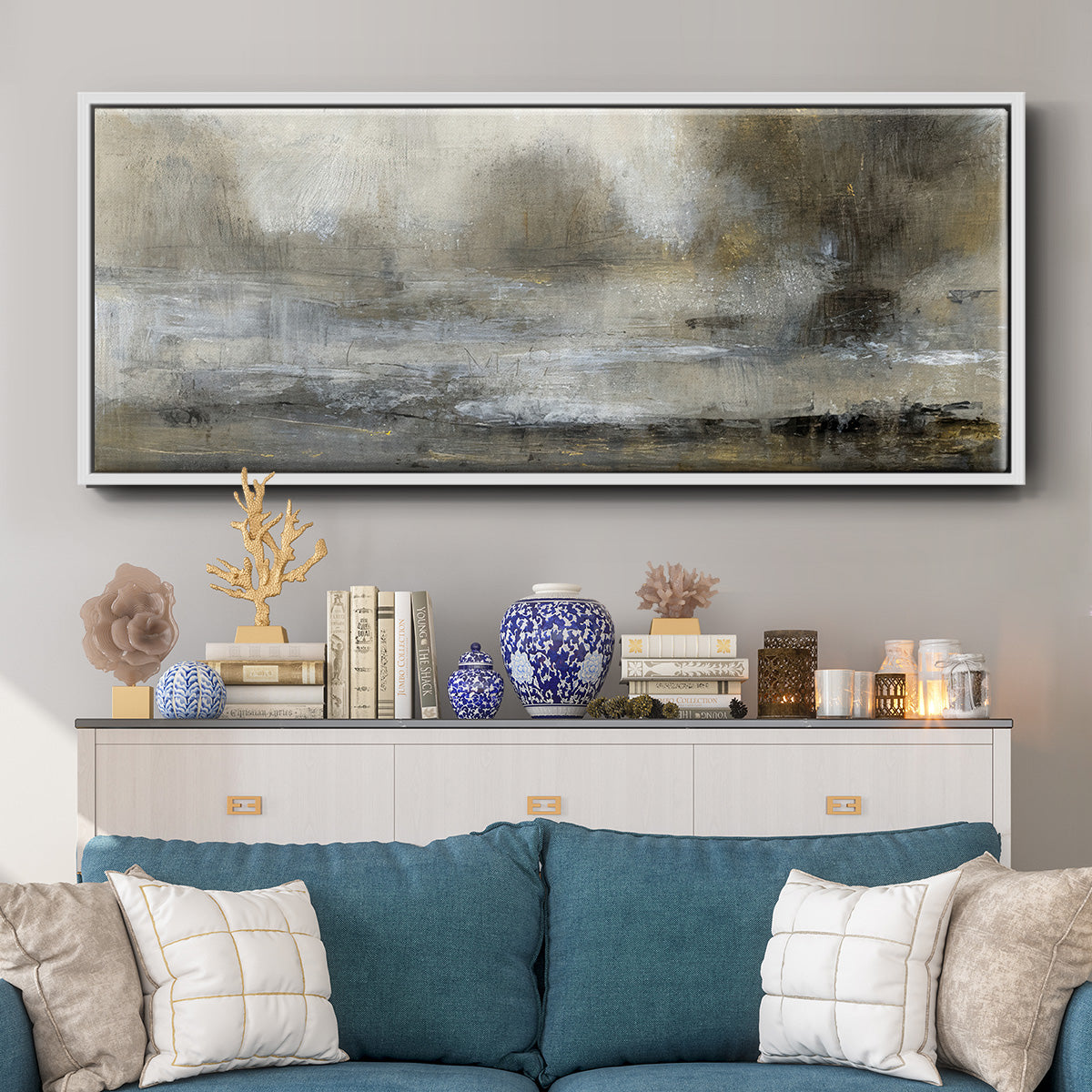 Gilt Landscape I - Floater Framed Canvas Print