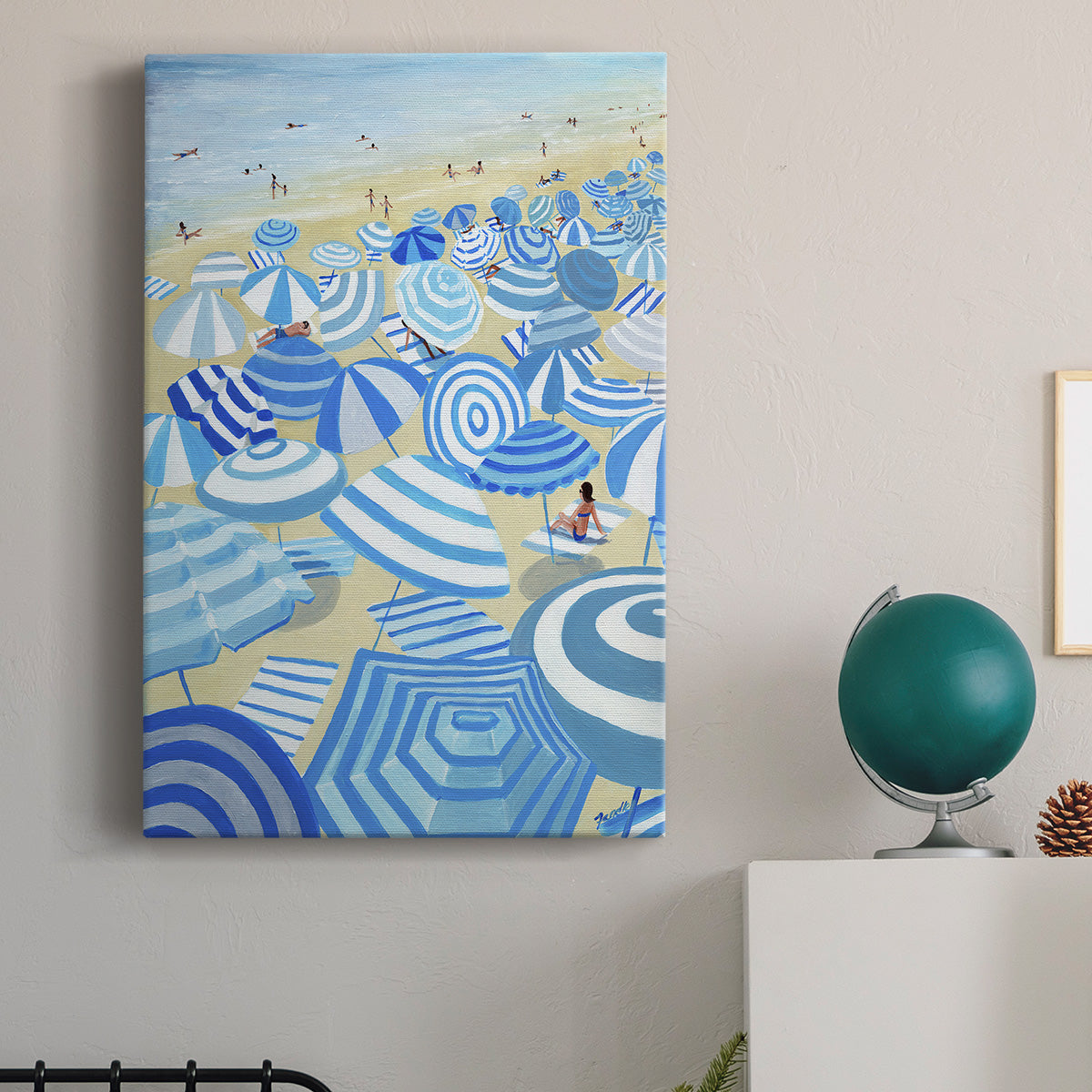 Sky Blue Beach Premium Gallery Wrapped Canvas - Ready to Hang