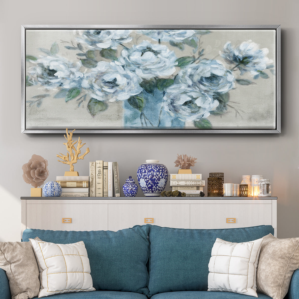 Tender Roses - Floater Framed Canvas Print