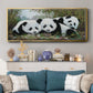 Panda Play - Floater Framed Canvas Print