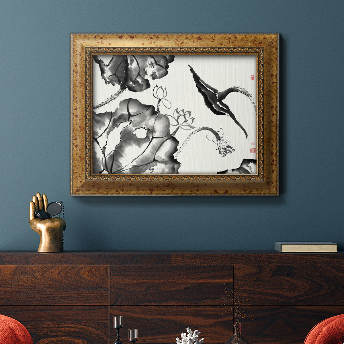 Lotus Study II Premium Framed Canvas- Ready to Hang