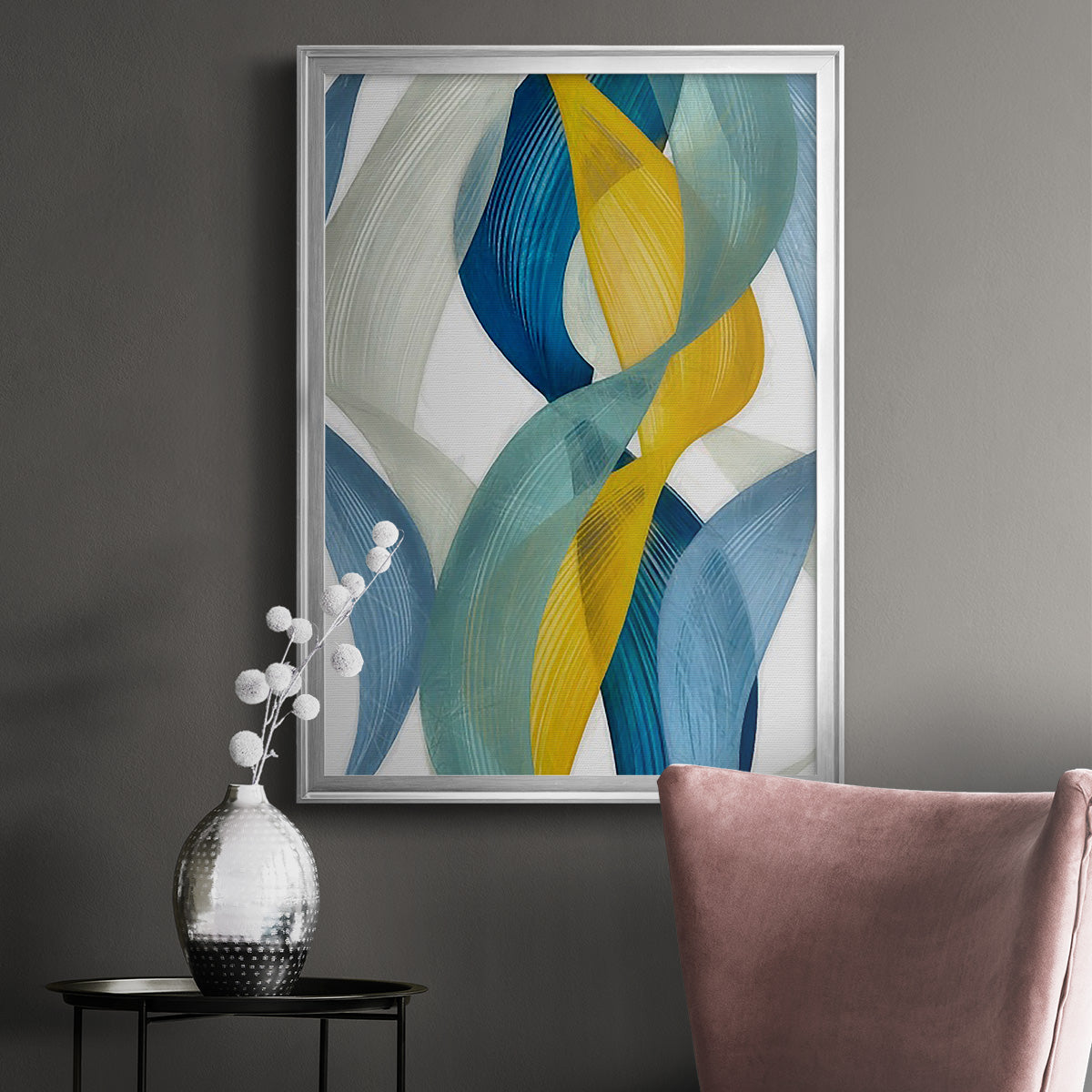 Horizontal Bands II - Modern Framed Canvas Print