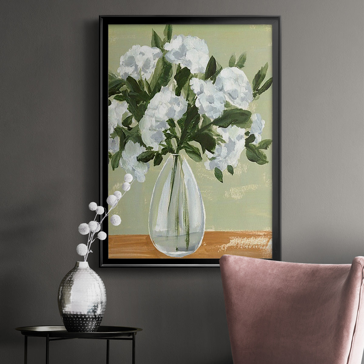 Vased Viburnum II - Modern Framed Canvas Print