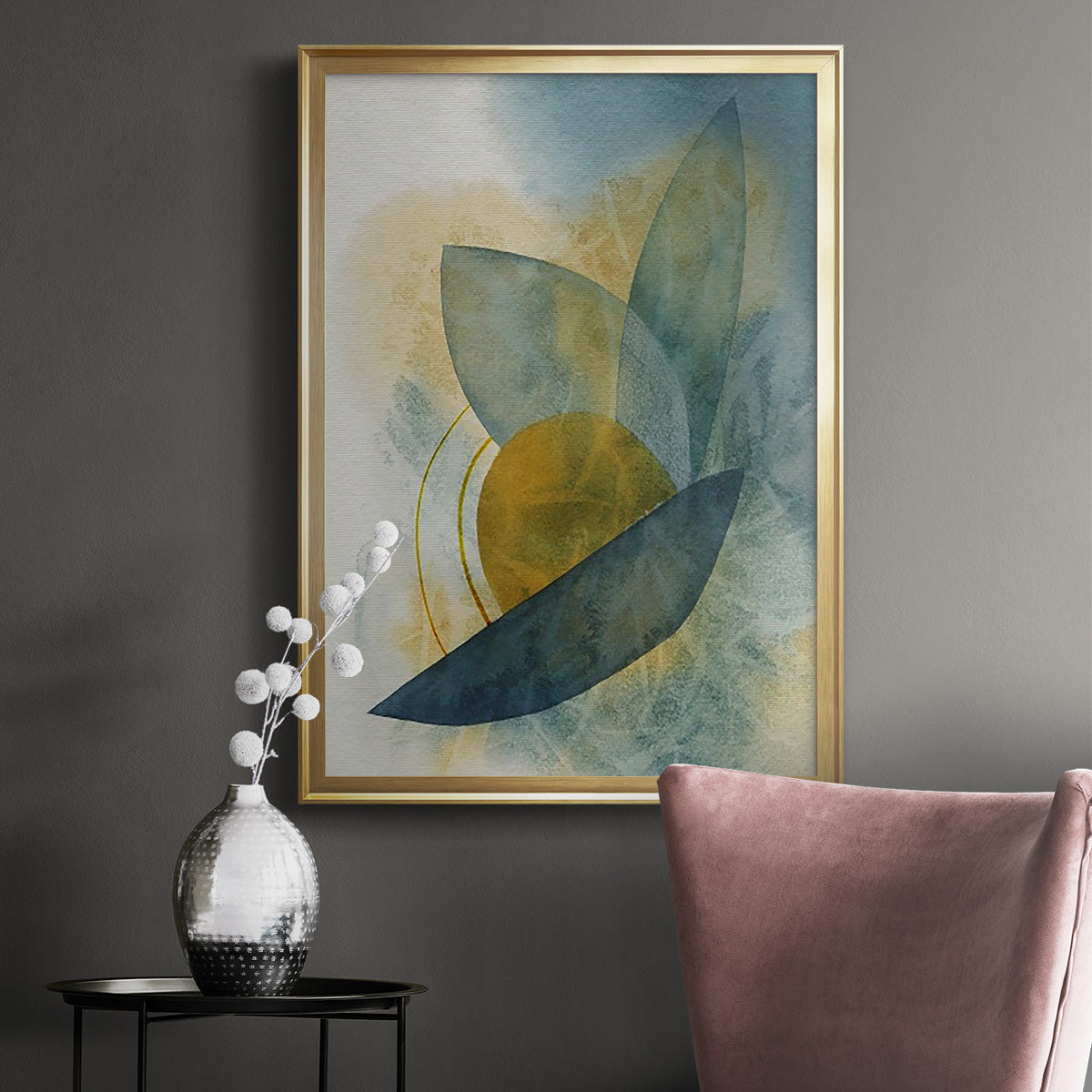 Solar Shapes II - Modern Framed Canvas Print