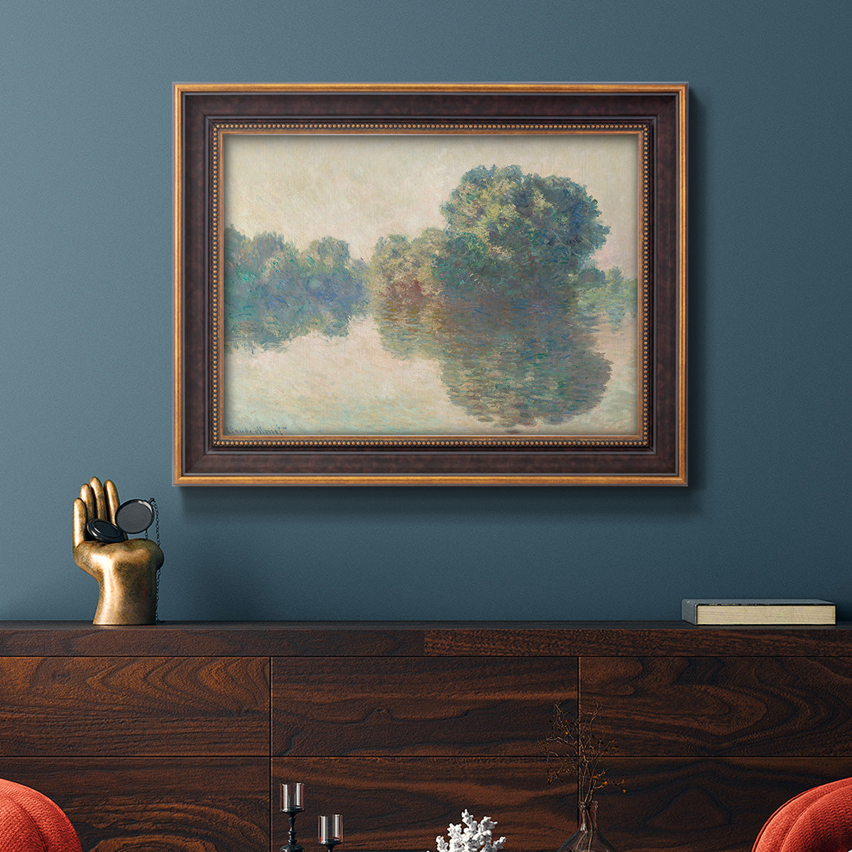 The Seine at Giverny - Ornate Framed Canvas Print