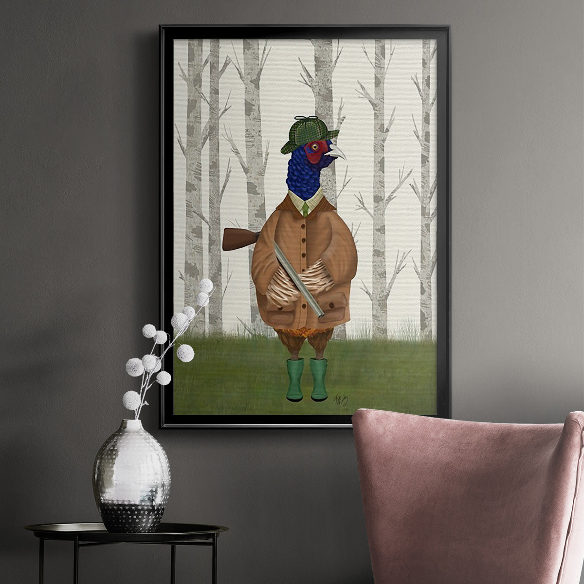 Pheasant Shooting Party 3 - Modern Framed Canvas Print