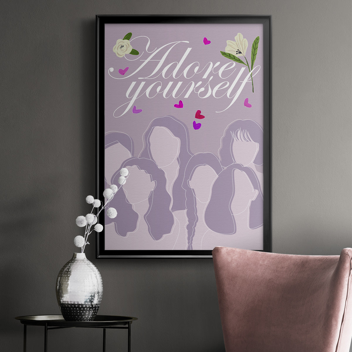 Happy Galentine's Day Collection B - Modern Framed Canvas Print