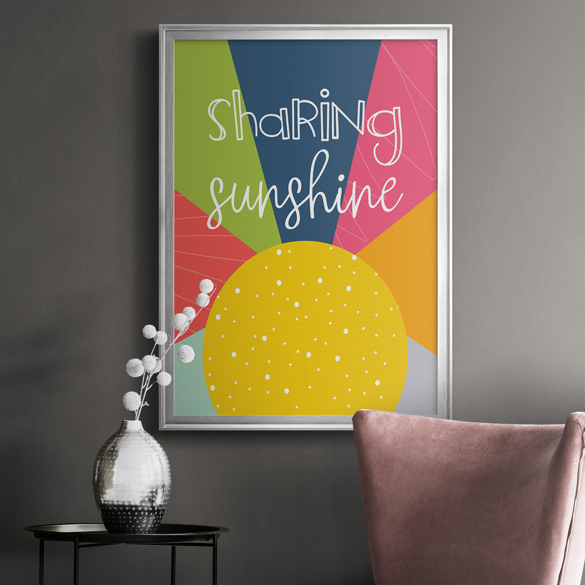 Sharing Sunshine - Modern Framed Canvas Print