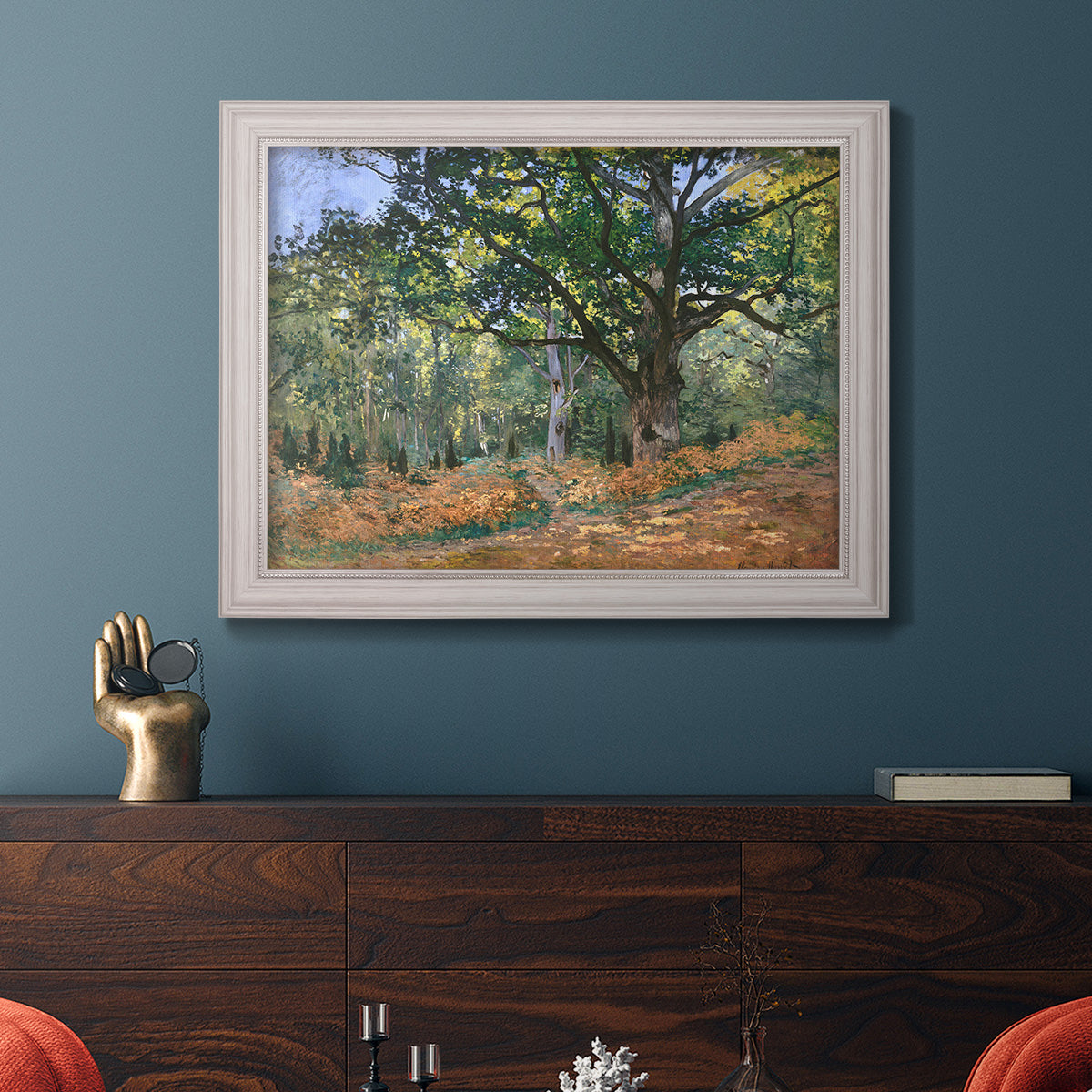 The Bodmer Oak, Fontainebleau Forest - Ornate Framed Canvas Print