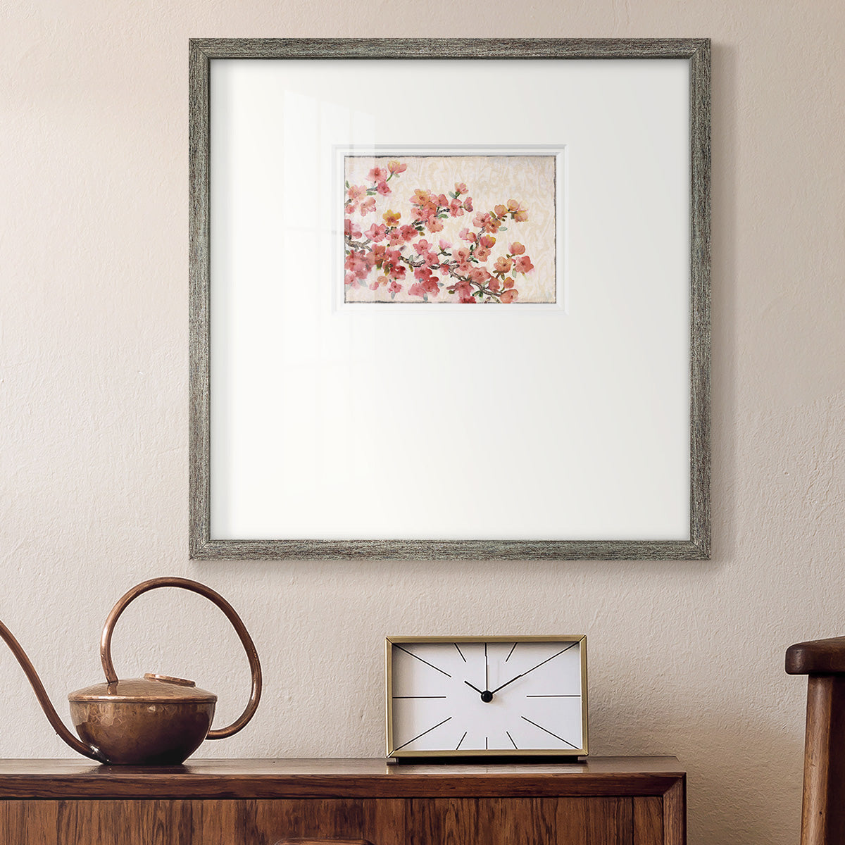 Cherry Blossom Composition II - Double Matboard Framed Print