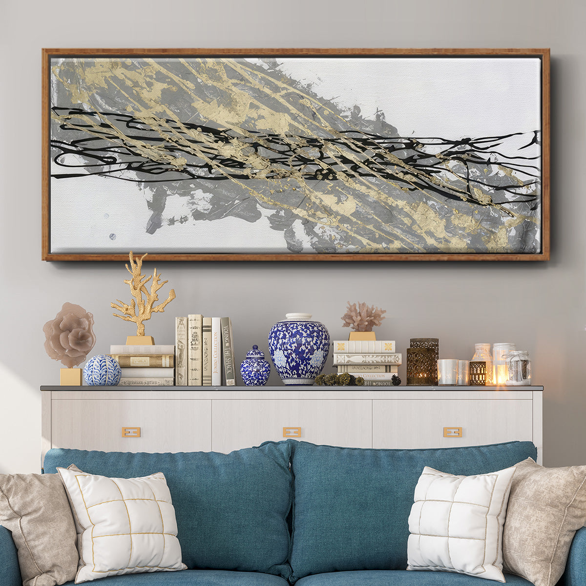 Mistral IV in White - Floater Framed Canvas Print