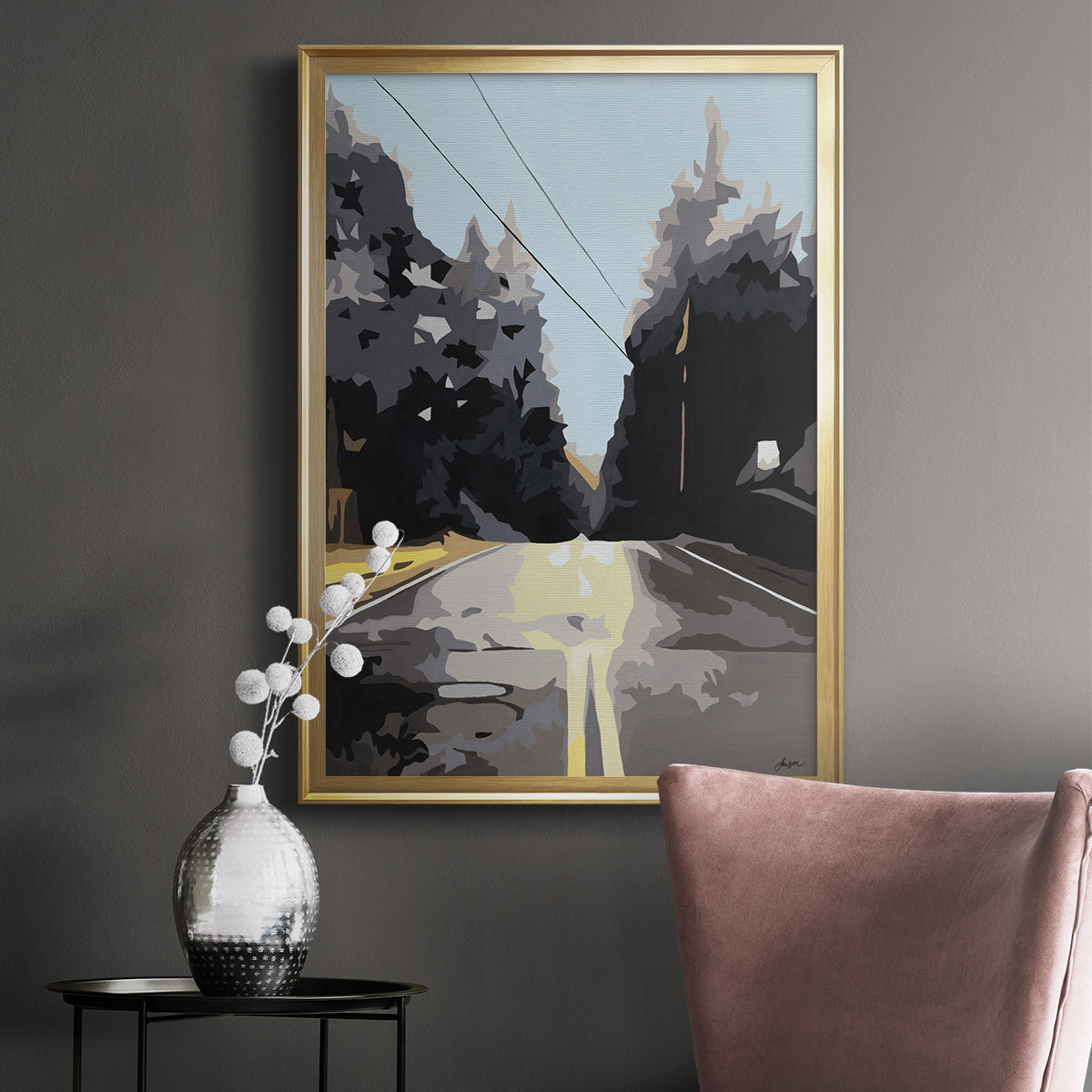 The Road Less Traveled - Modern Framed Canvas Print