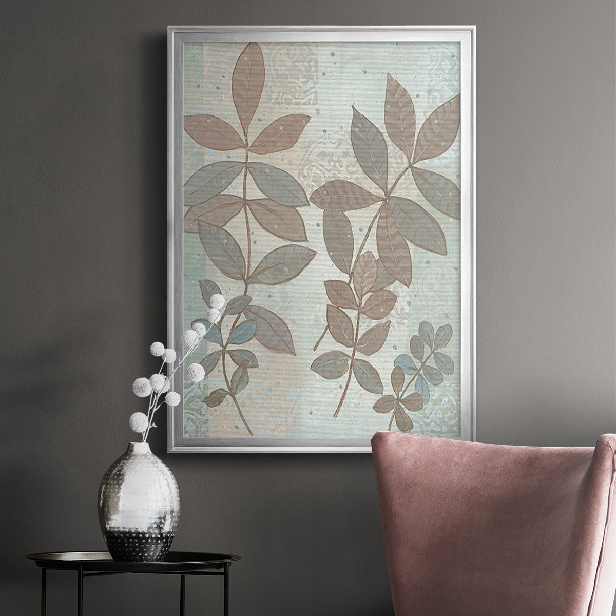 Leaf Cluster I - Modern Framed Canvas Print