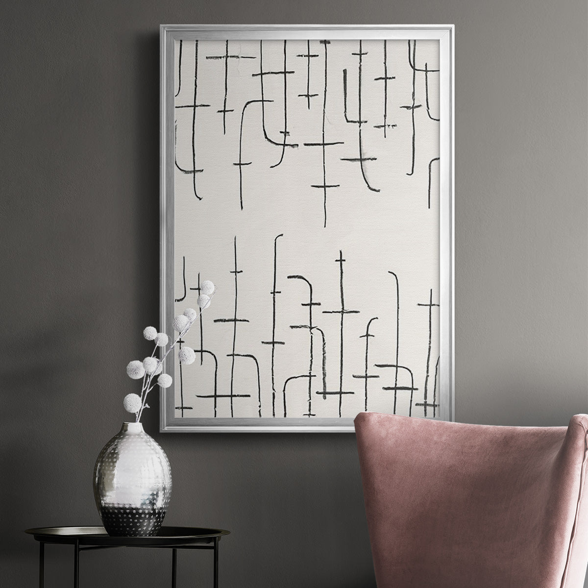Vertical Arrangement I - Modern Framed Canvas Print